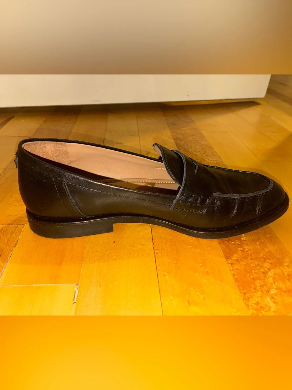 NWOT Sam Edelman Black Leather Penny Loafers for Women